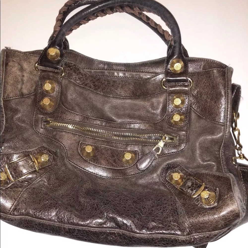 Auth BALENCIAGA THE GIANT CITY Editors 2way Purse